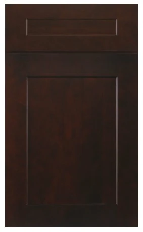 Dark brown cabinet door with a simple panel design | Jabara's