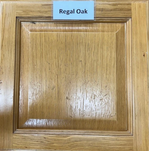 Regal Oak raised panel cabinet door in natural wood finish | Jabara's